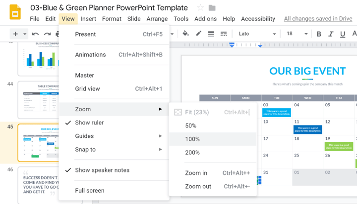 How To Quickly Customize A Google Slides Calendar Template